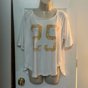 We the Free Touchdown Tee Sz S Free People White Gold